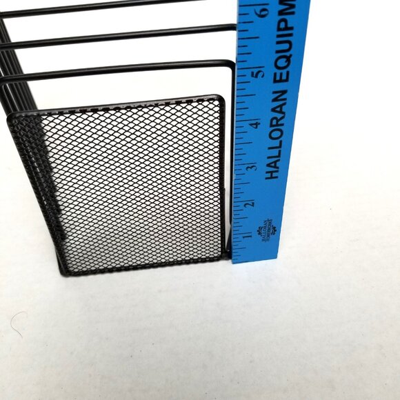 Black Wire Mesh Tiered Desk File Organizer Office Home Storage - Picture 6 of 9